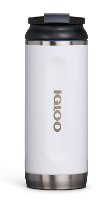 Igloo-16 Oz Stainless Steel Flip ‘n’ Sip Tumbler - White
