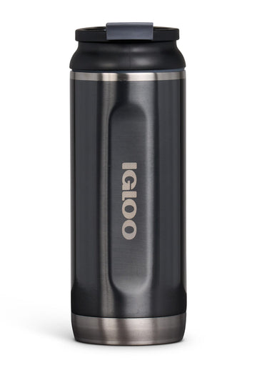 Igloo-16 Oz Stainless Steel Flip ‘n’ Sip Tumbler - Carbonite