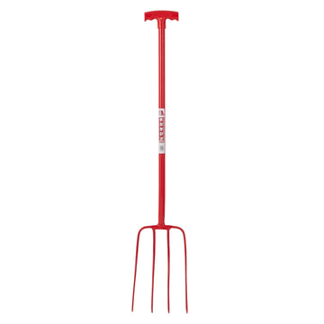 Red Gorilla - 4 Prong Manure Fork T-Handle - Red T-Handle ehdxb