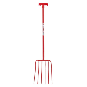 Red Gorilla - 6 Prong Manure Fork - Red T-Handle ehdxb