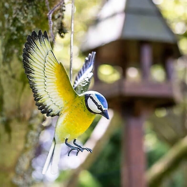 La Hacienda - Hanging 3d Metal Blue Tit in Flight