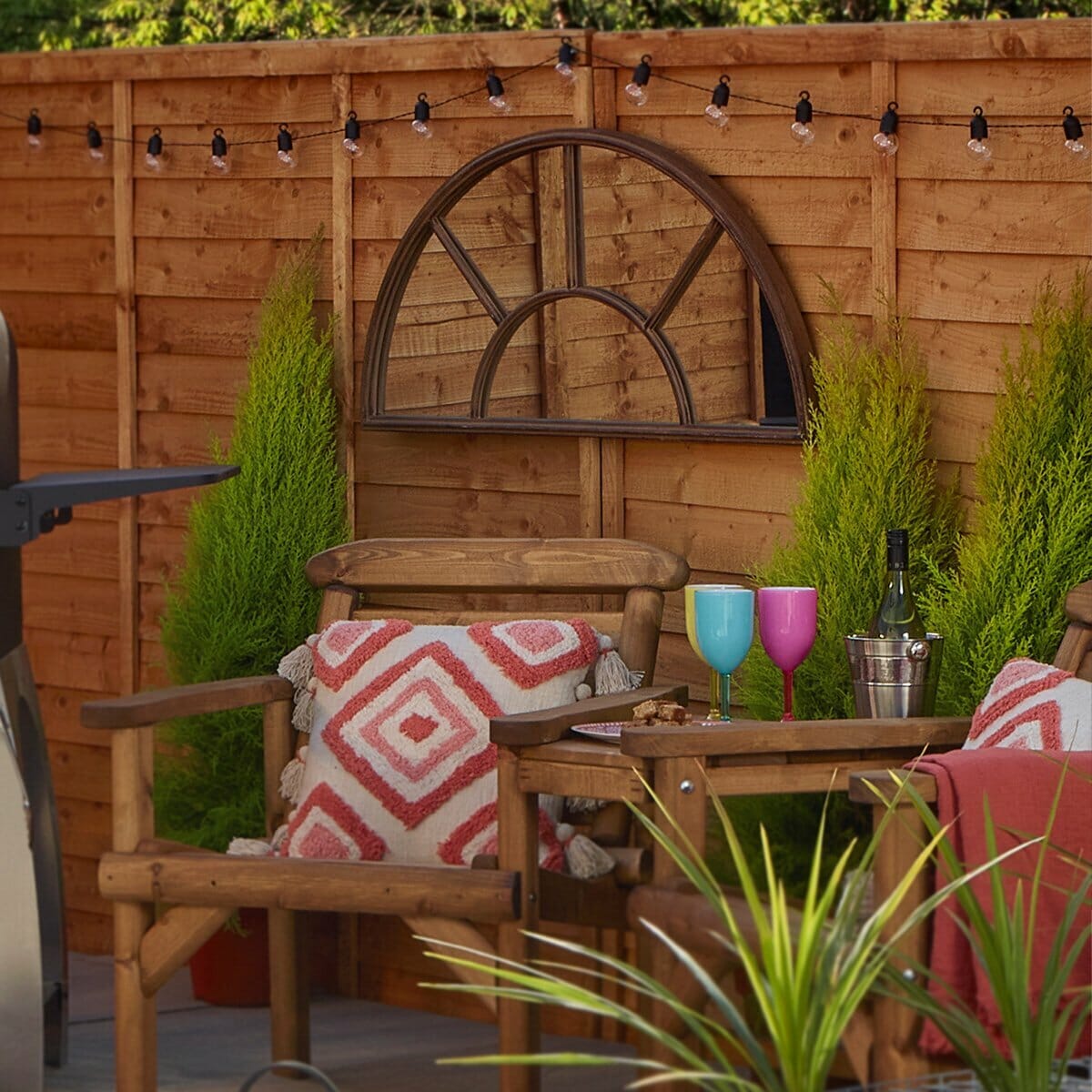 La Hacienda - Aged Half Moon  Arch Mirror 100 x 50 cm