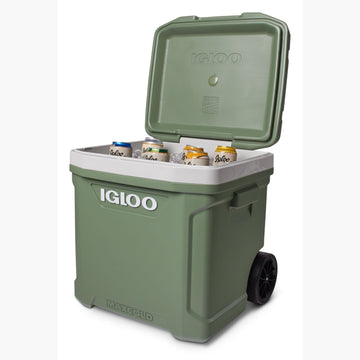 Igloo-ecocool Latitude 60 Qt Roller Cooler - Vintage Green
