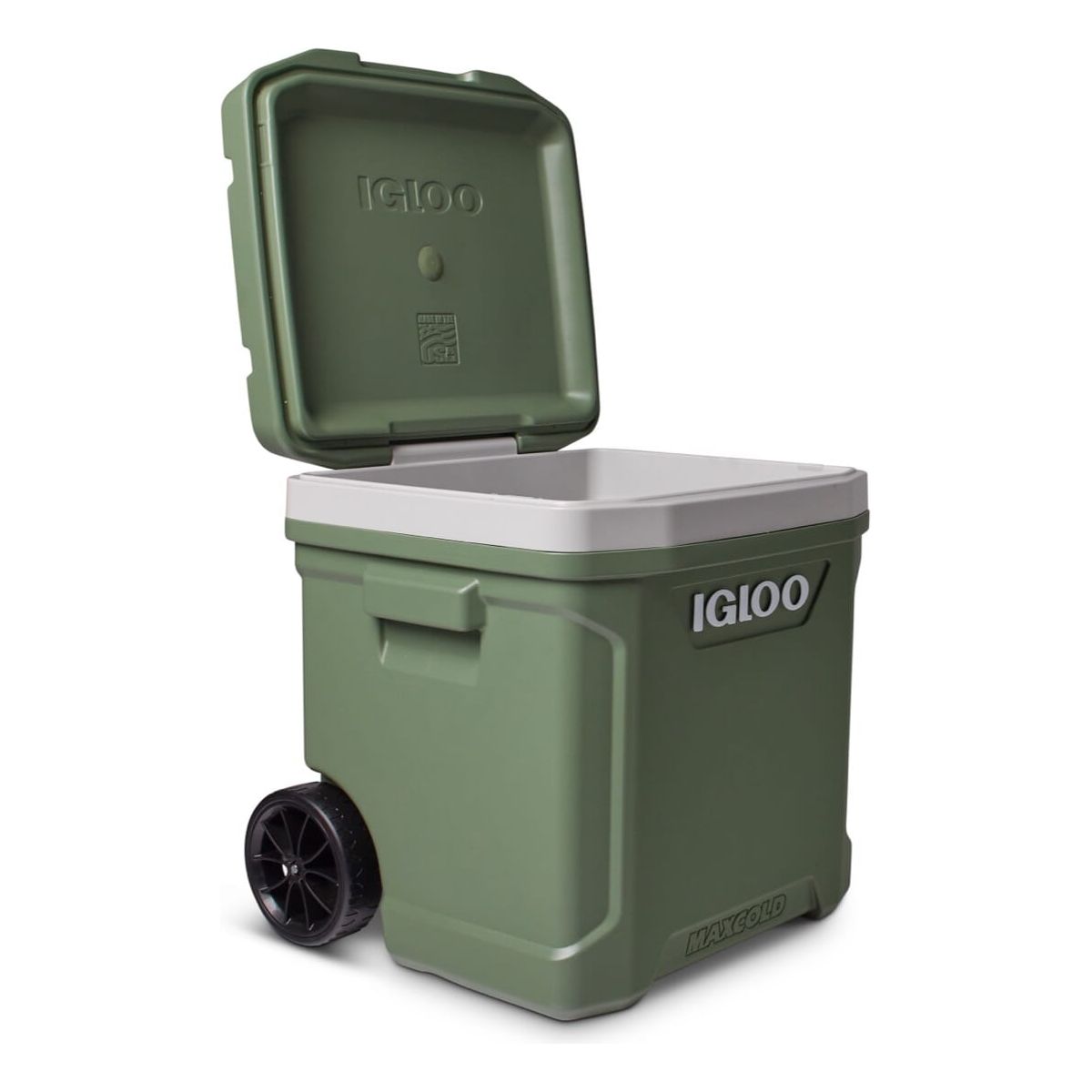 IGLOO-Ecocool Latitude 60 Qt Roller Cooler - Vintage Green