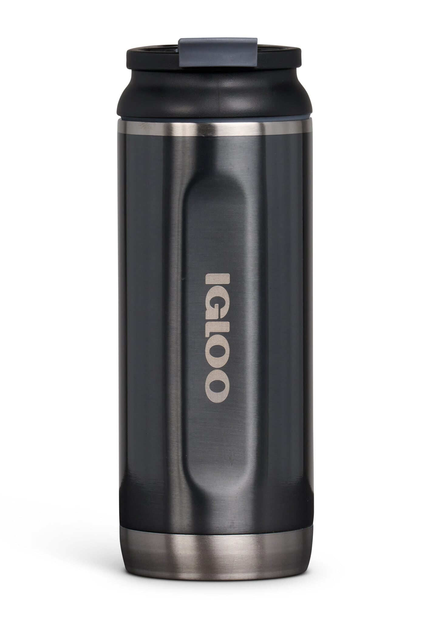 Igloo-16 Oz Stainless Steel Flip ‘n’ Sip Tumbler - Carbonite