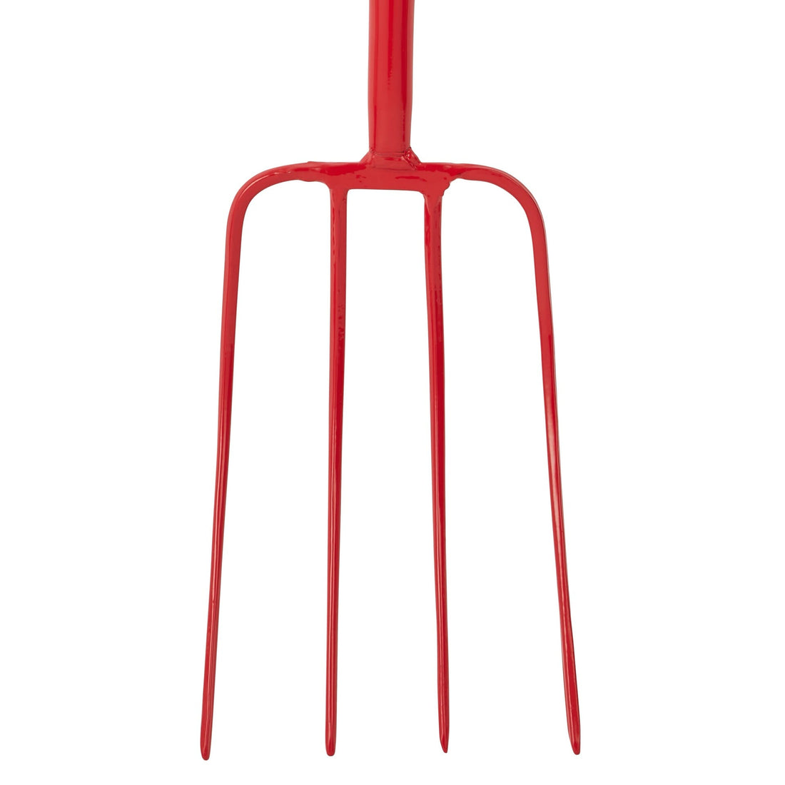 4 Prong Manure Fork Straight Handle - Red (48” Straight Handle)