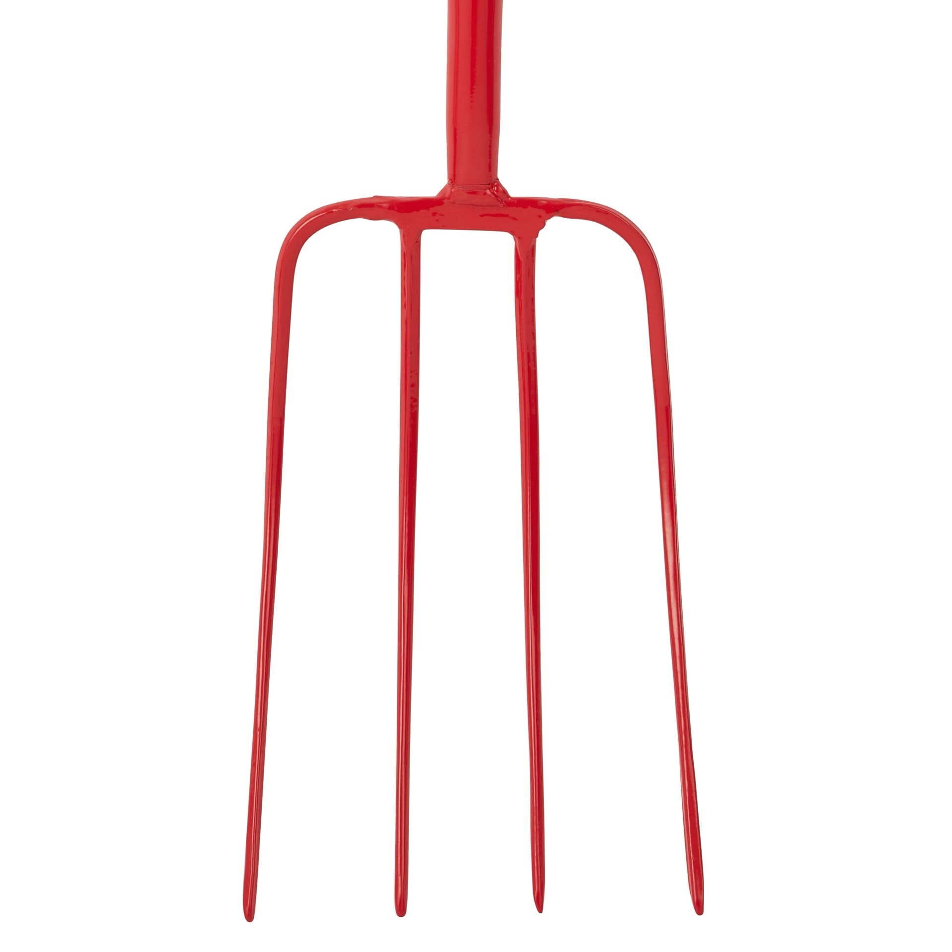 4 Prong Manure Fork Straight Handle - Red (48” Straight Handle)
