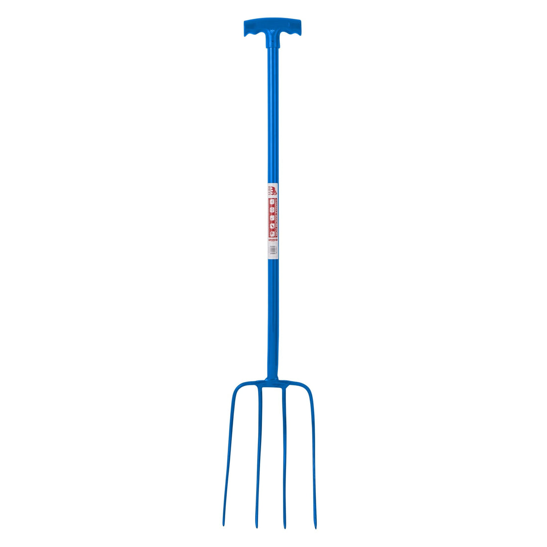 Red Gorilla - 4 Prong Manure Fork T-Handle - Blue T-Handle ehdxb