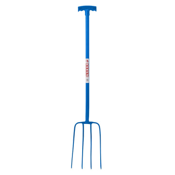 Red Gorilla - 4 Prong Manure Fork T-Handle - Blue T-Handle ehdxb