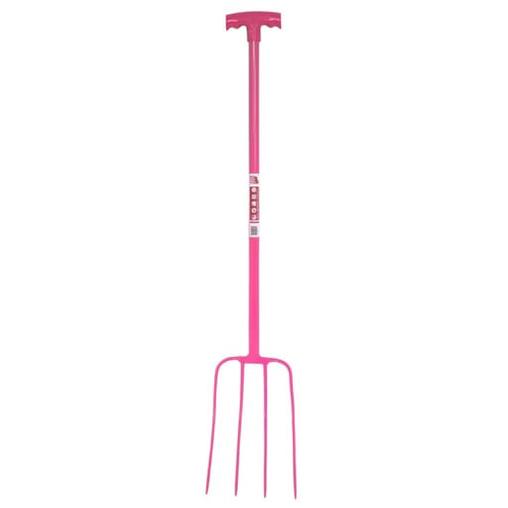 Red Gorilla - 4 Prong Manure Fork T-Handle - Pink T-Handle ehdxb