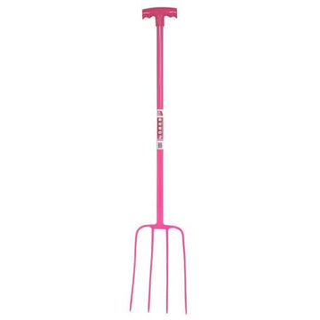 Red Gorilla - 4 Prong Manure Fork T-Handle - Pink T-Handle ehdxb
