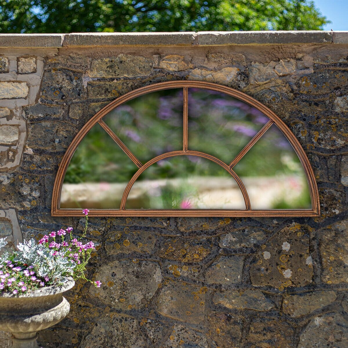 La Hacienda - Aged Half Moon  Arch Mirror 100 x 50 cm