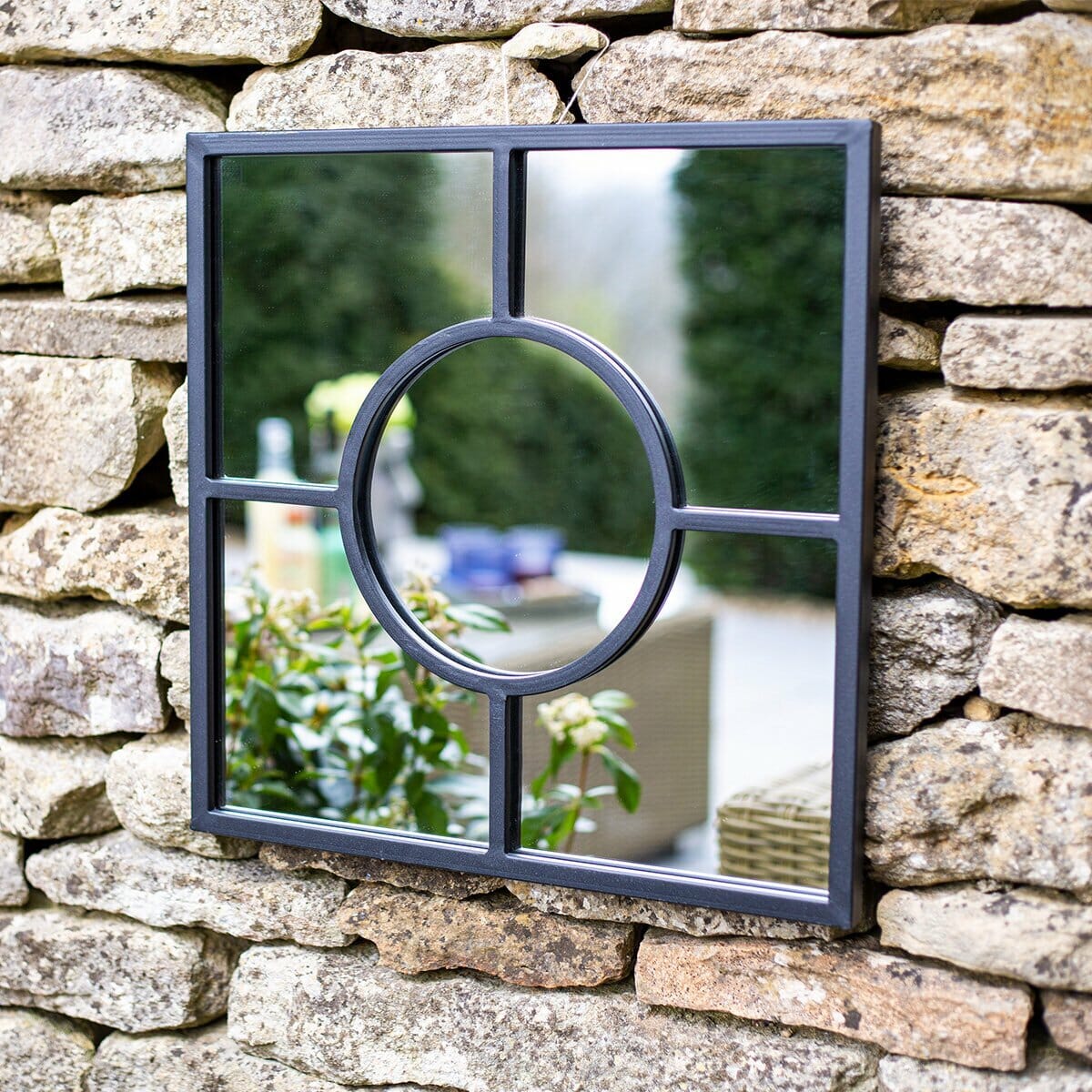 La Hacienda - Black Square Garden mirror