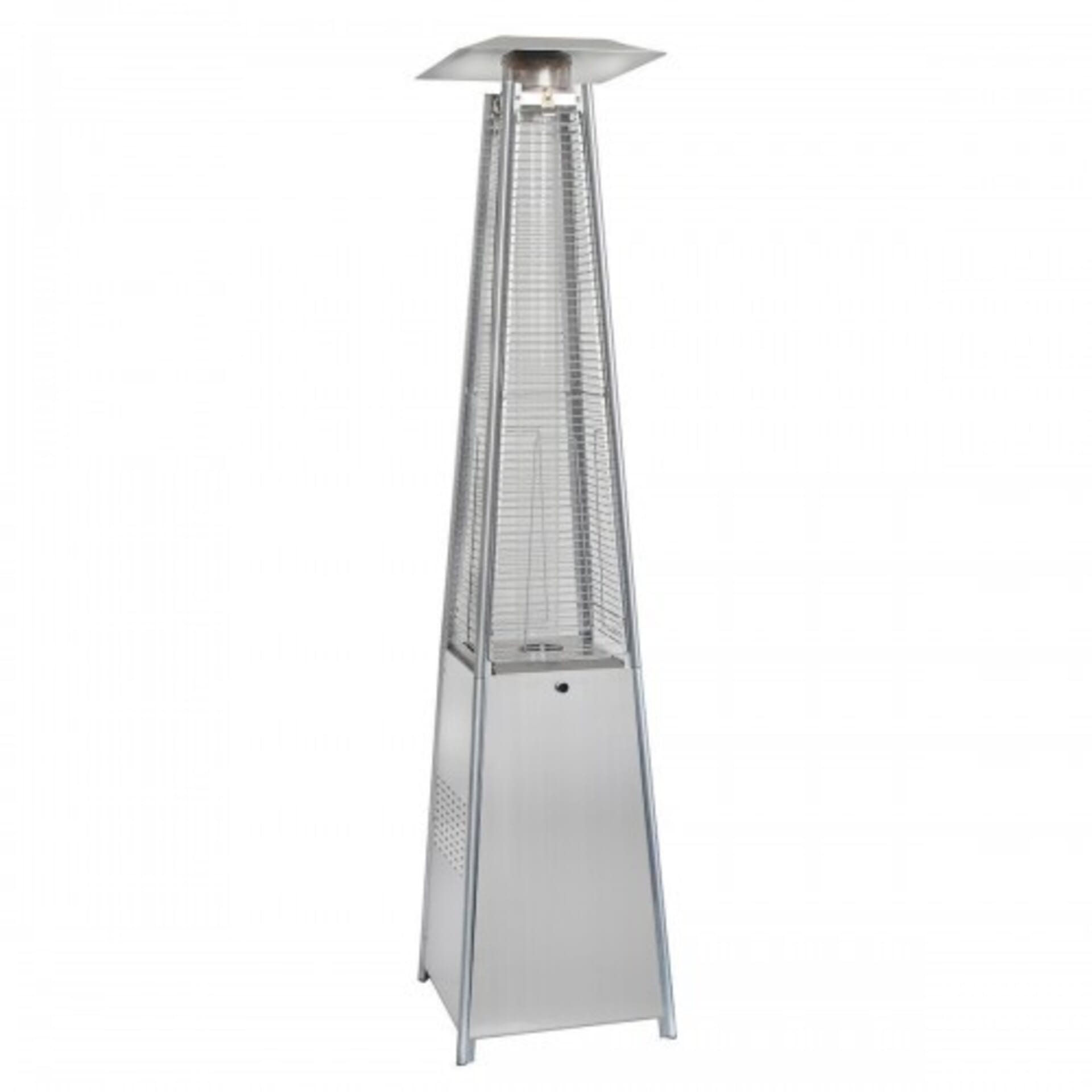 PureHeat Pyramid Style Gas Patio Heater In Stainless Steel with wheels ehdxb