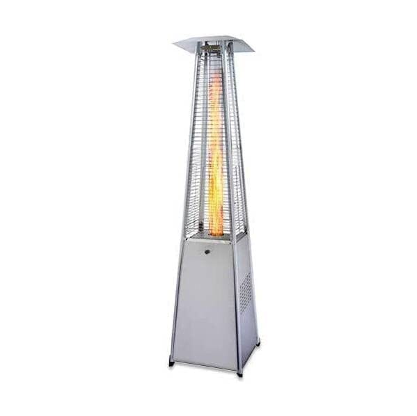 PureHeat Pyramid Style Gas Patio Heater In Stainless Steel with wheels ehdxb