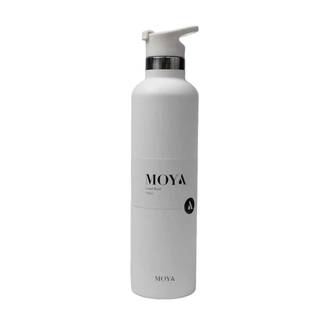 Moya "Coral Reef" 1l Insulated Sustainable Water Bottle White Spout Lid