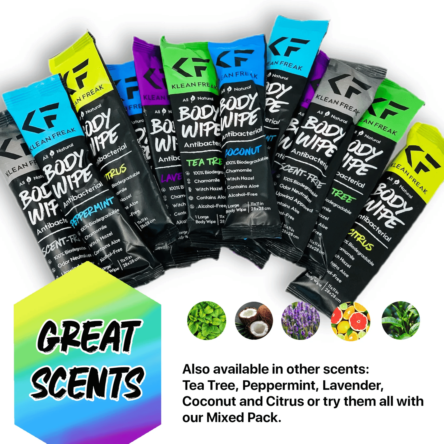 Klean Freak - Body Wipes - Dozen Pack - Mixed