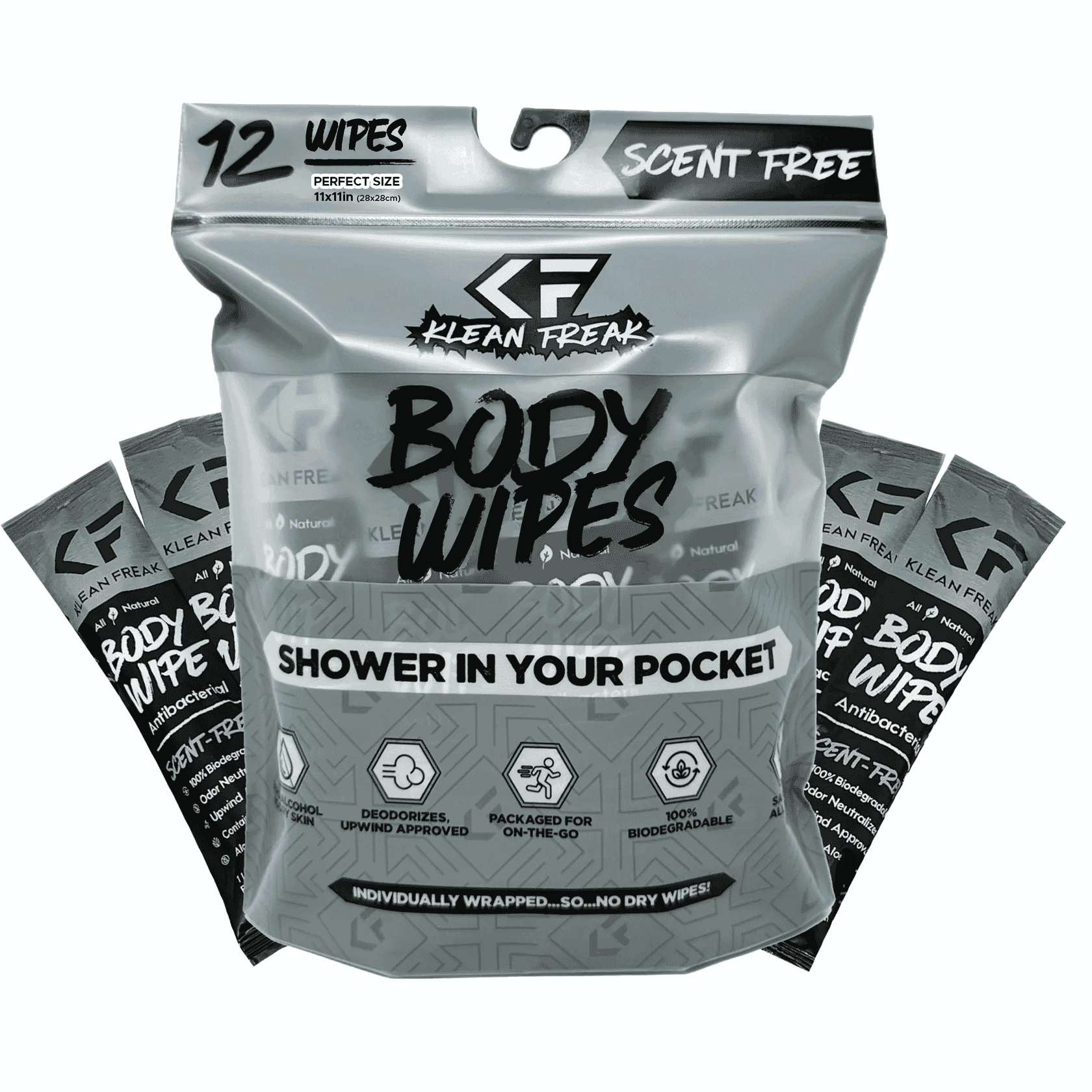 Klean Freak - Body Wipes - Dozen Pack - Scent Free