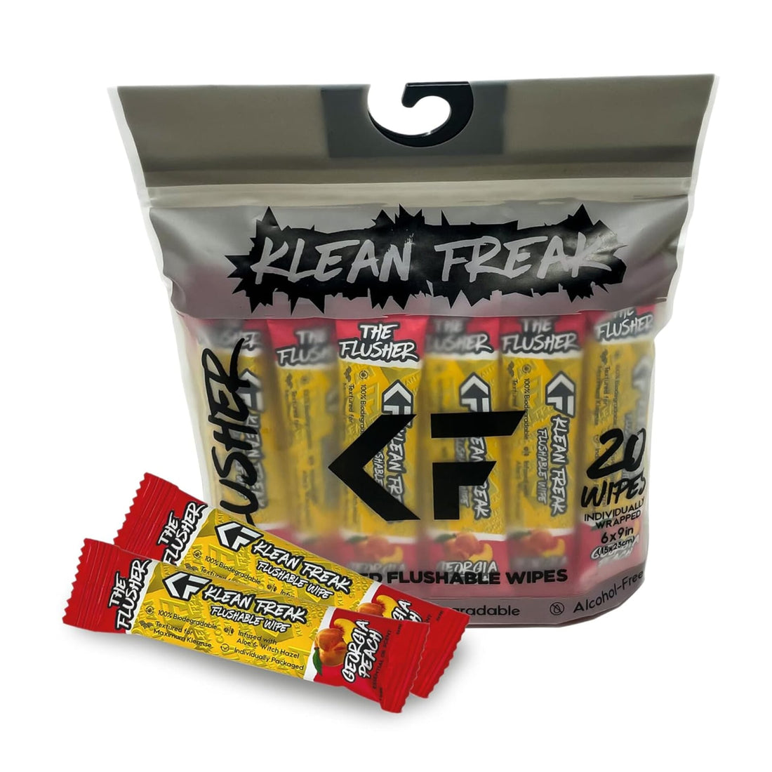 Klean Freak - The Flusher wipes - 20 Pack -Georgia Peach ehdxb