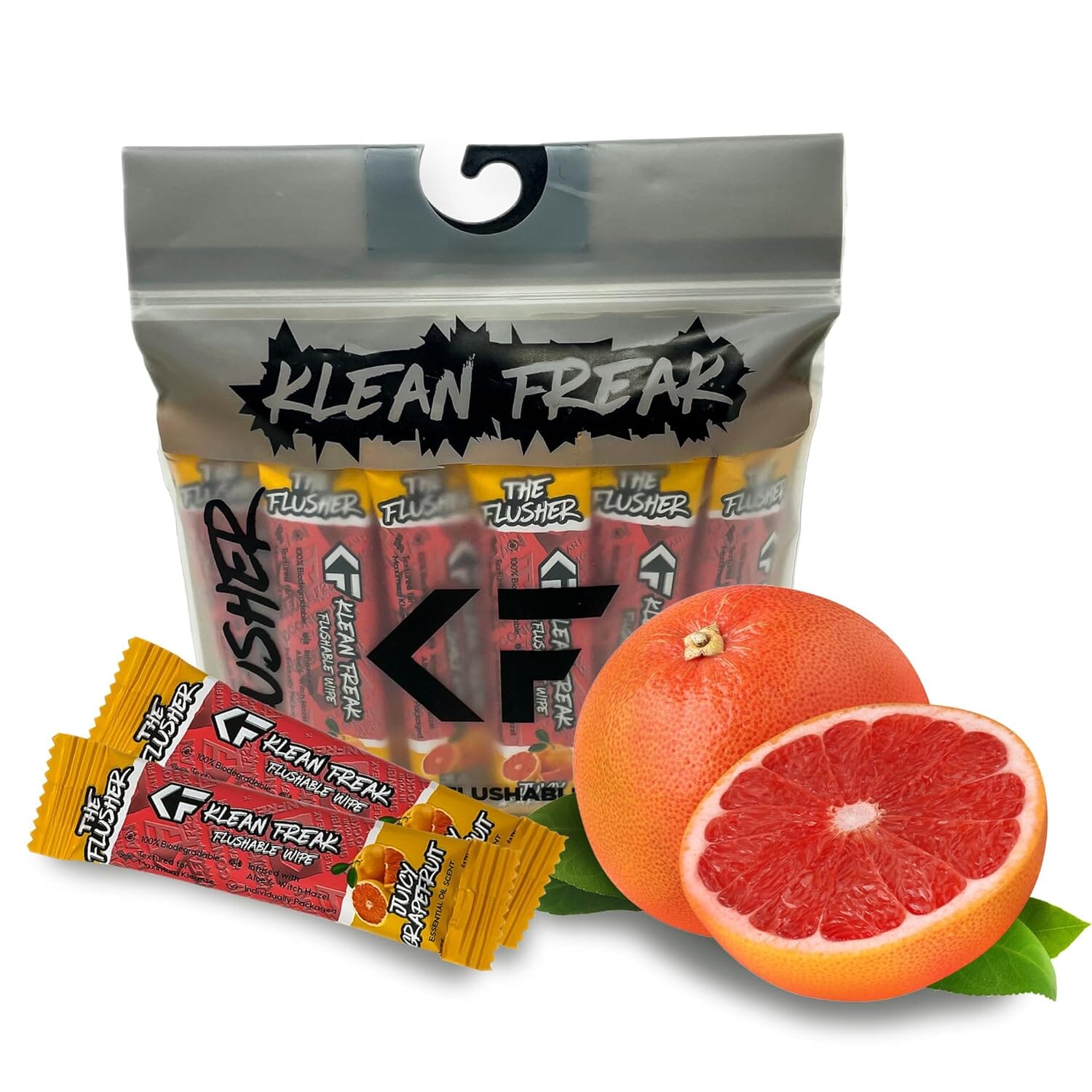 Klean Freak -The Flusher wipes - 20 Pack - Juicy Grapefruit ehdxb