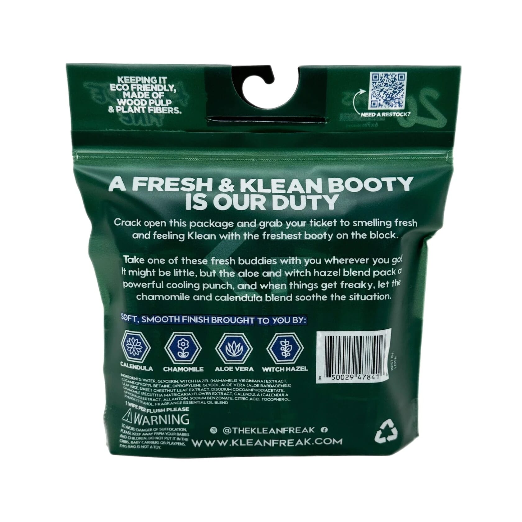 Klean Freak - The Flusher wipes - 20 Pack - Kascade Pine