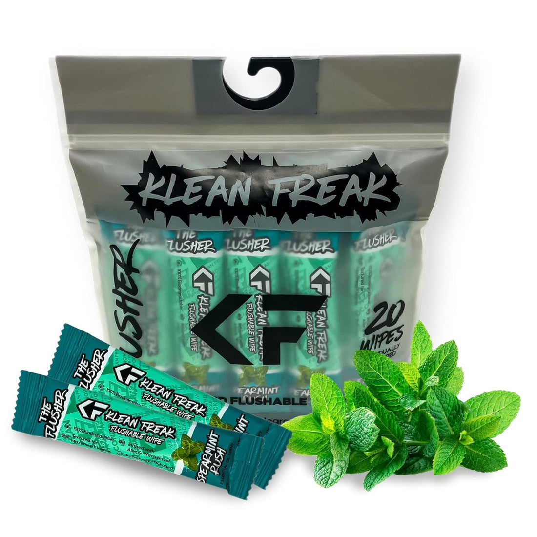 Klean Freak - The Flusher wipes - 20 Pack - Spearmint Rush ehdxb