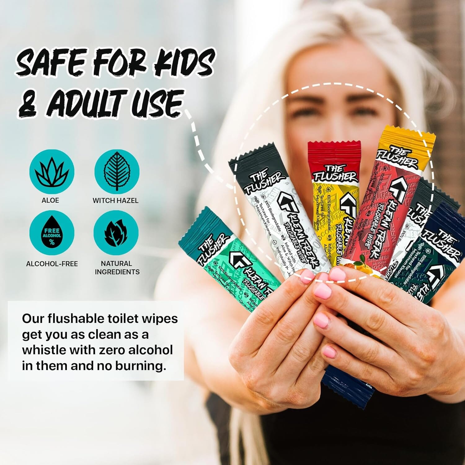 Klean Freak - The Flusher wipes - Single Sachet - Georgia Peach