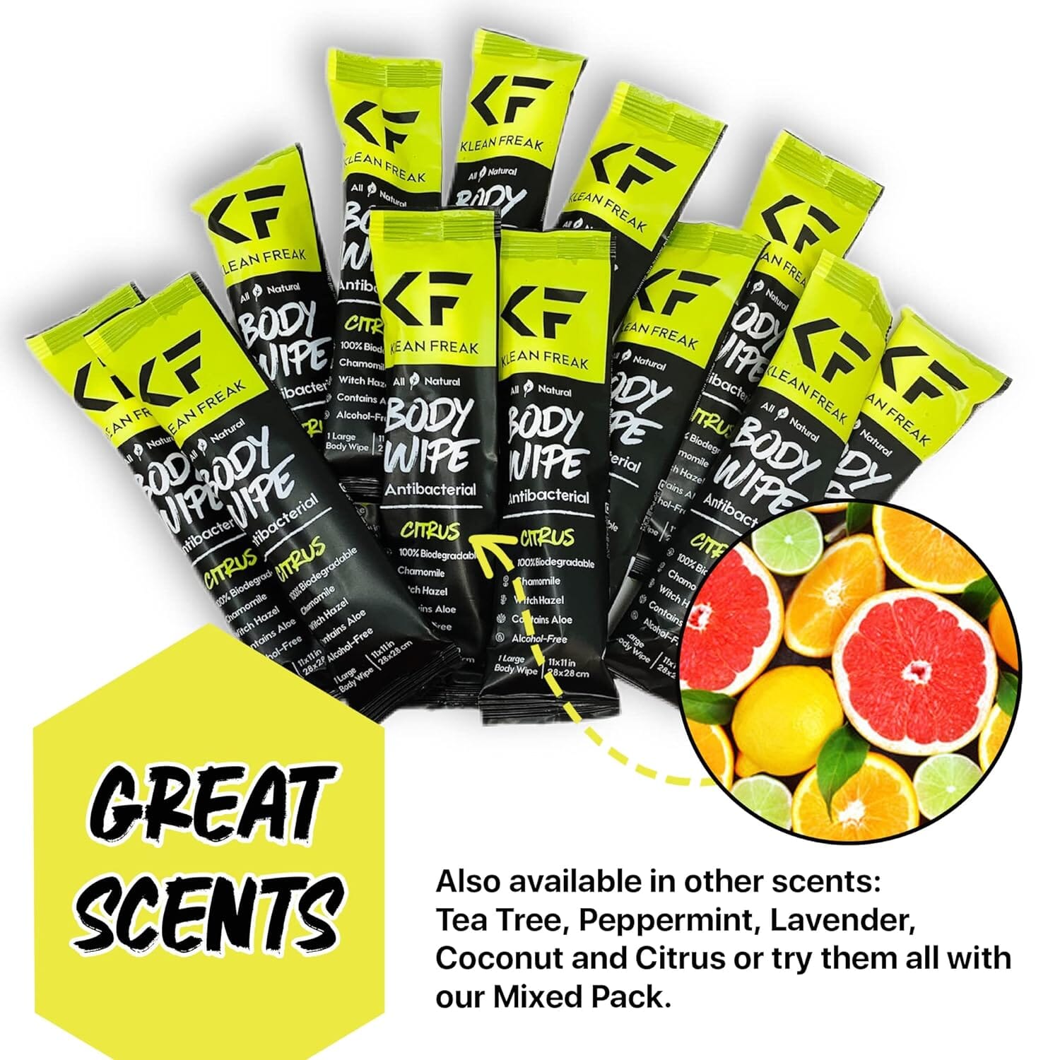 Klean Freak - Body Wipes - 100 Pack - Citrus ehdxb