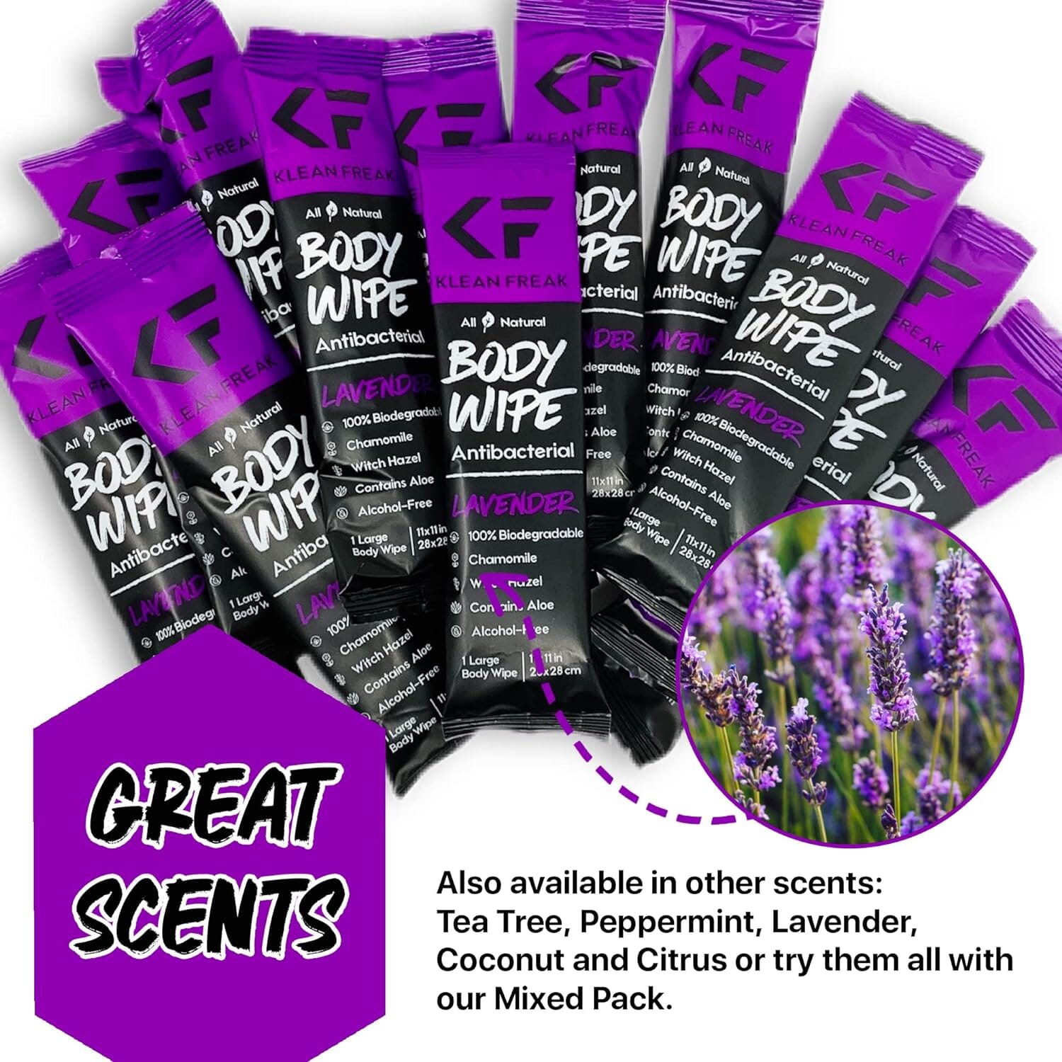 Klean Freak - Body Wipes - 100 Pack - Lavender ehdxb