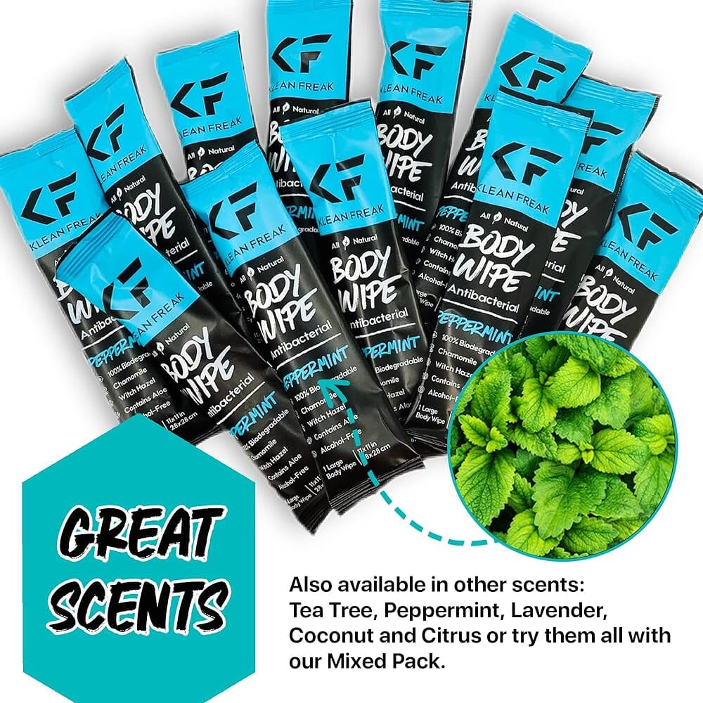 Klean Freak - Body Wipes - 100 Pack - Peppermint ehdxb