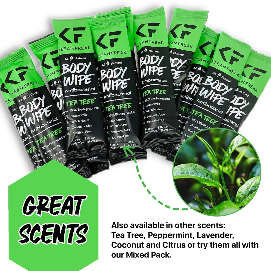 Klean Freak - Body Wipes - 100 Pack - Tea Tree