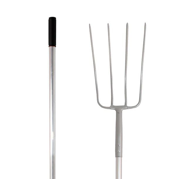 Red Gorilla - 4 Prong Manure Fork Pro Fork Coloured - Blue Straight Handle ehdxb