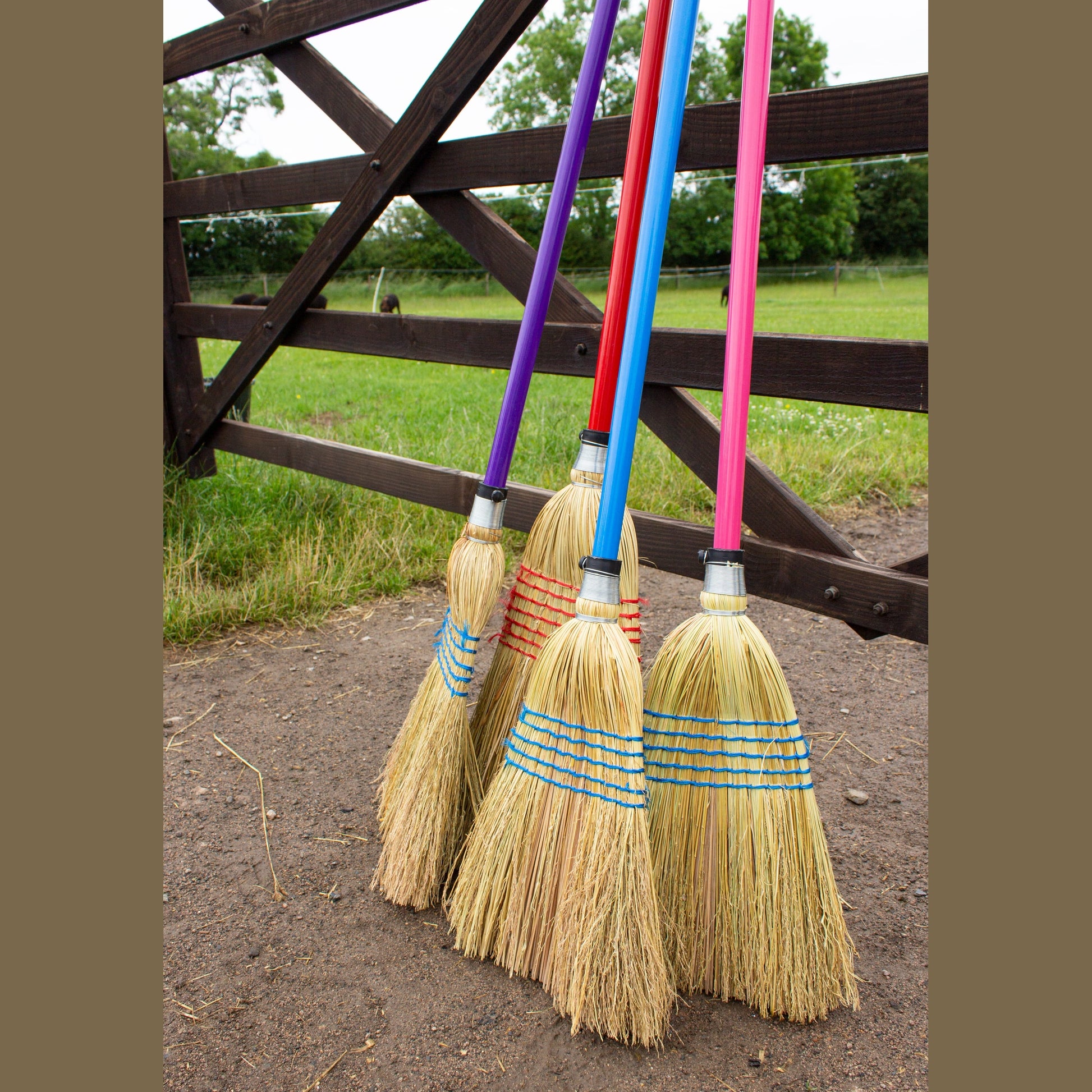 Red Gorilla - Corn Brooms - Large new 120cm Handle Red ehdxb