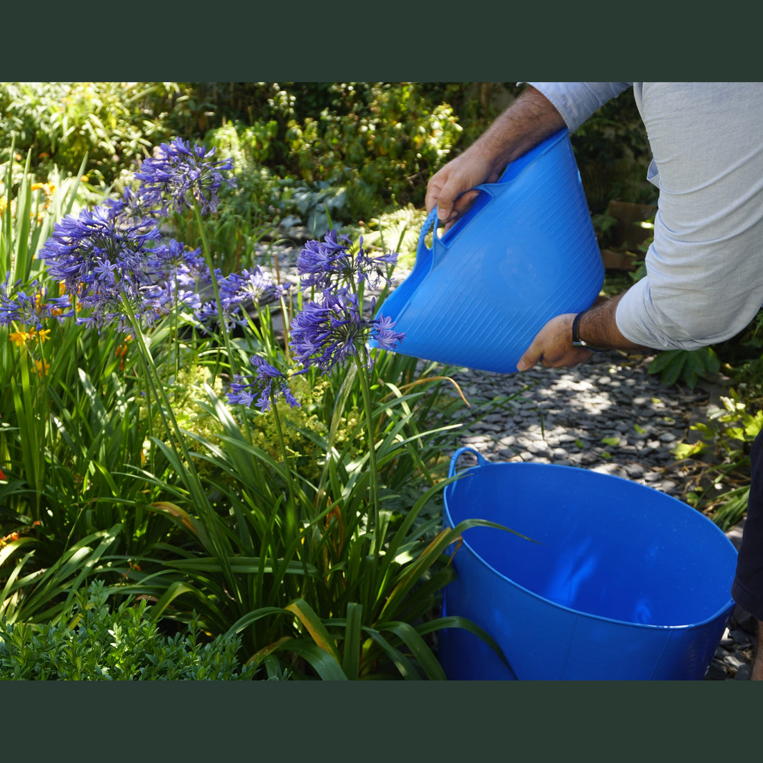 Gorilla Tubs & Recycled Black Tubs - 14L -Sky Blue