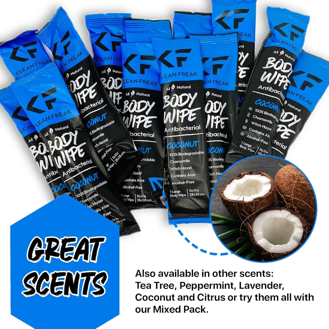 Klean Freak - Body Wipes - Single Sachet - Coconut