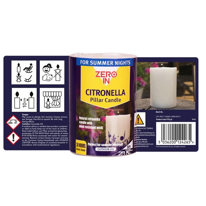 Stv Citronella Pillar Candle ehdxb