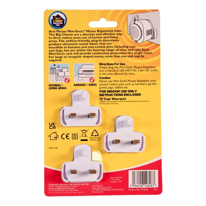 Stv Mini-Sonic Mouse Repellent - 3-Pack ehdxb