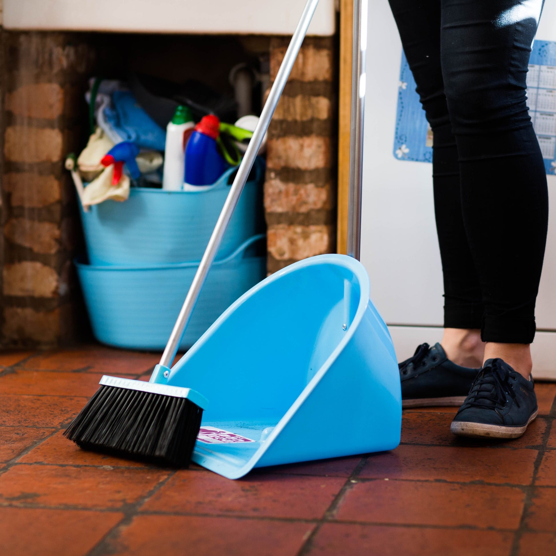 Red Gorilla - Tidee Companion Set - Sky Blue Tidee + Rake + Broom ehdxb