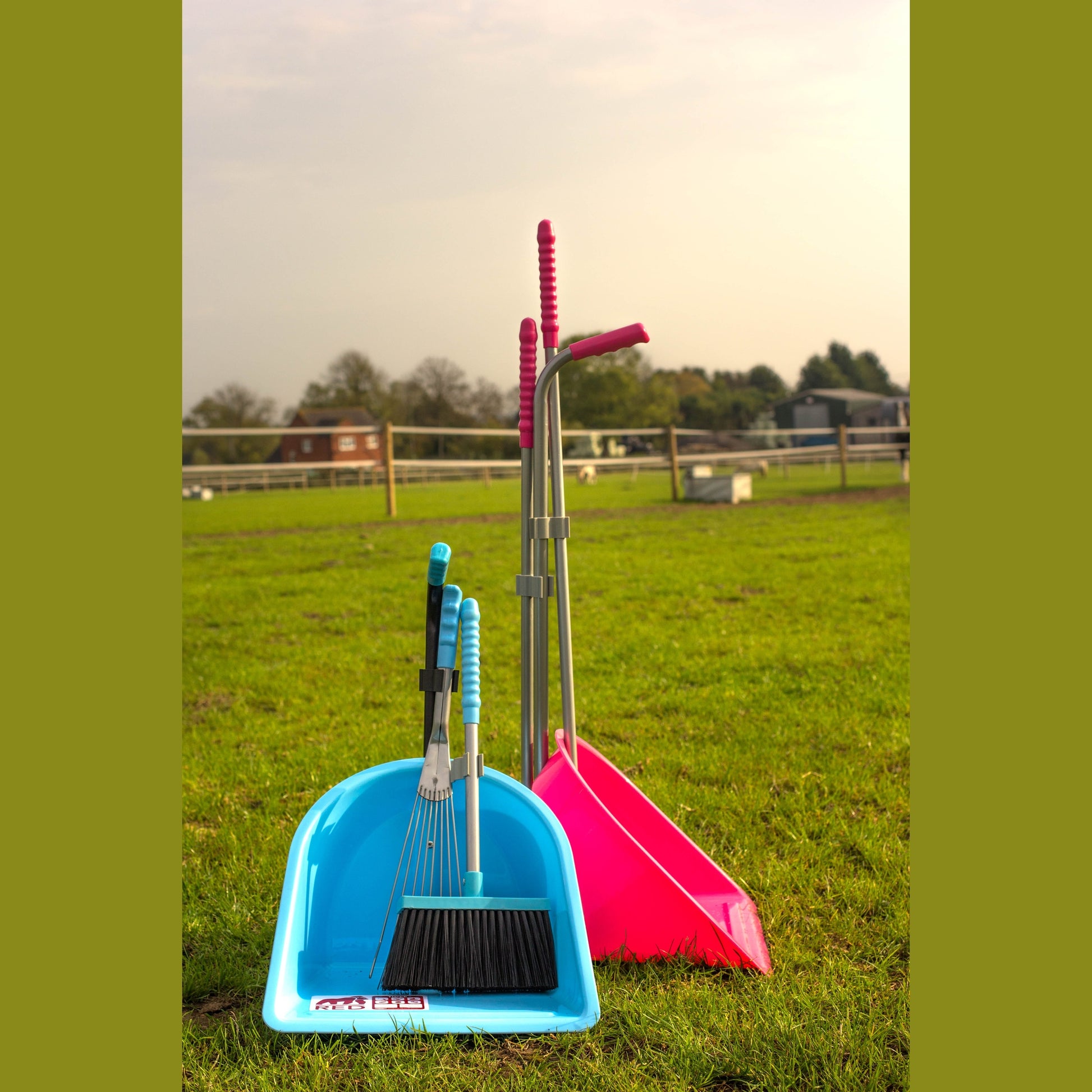 Red Gorilla - Tidee Companion Set - Sky Blue Tidee + Rake + Broom ehdxb