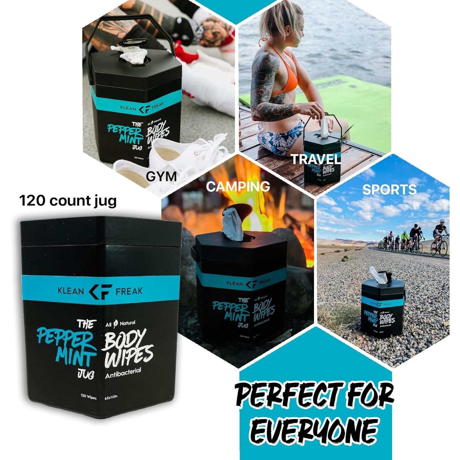 Klean Freak Body Wipes - The Jug - Peppermint ehdxb