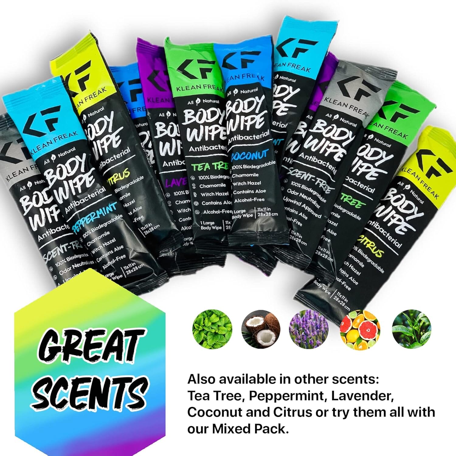 Klean Freak Body Wipes - Trial Pack - 6 Wipes