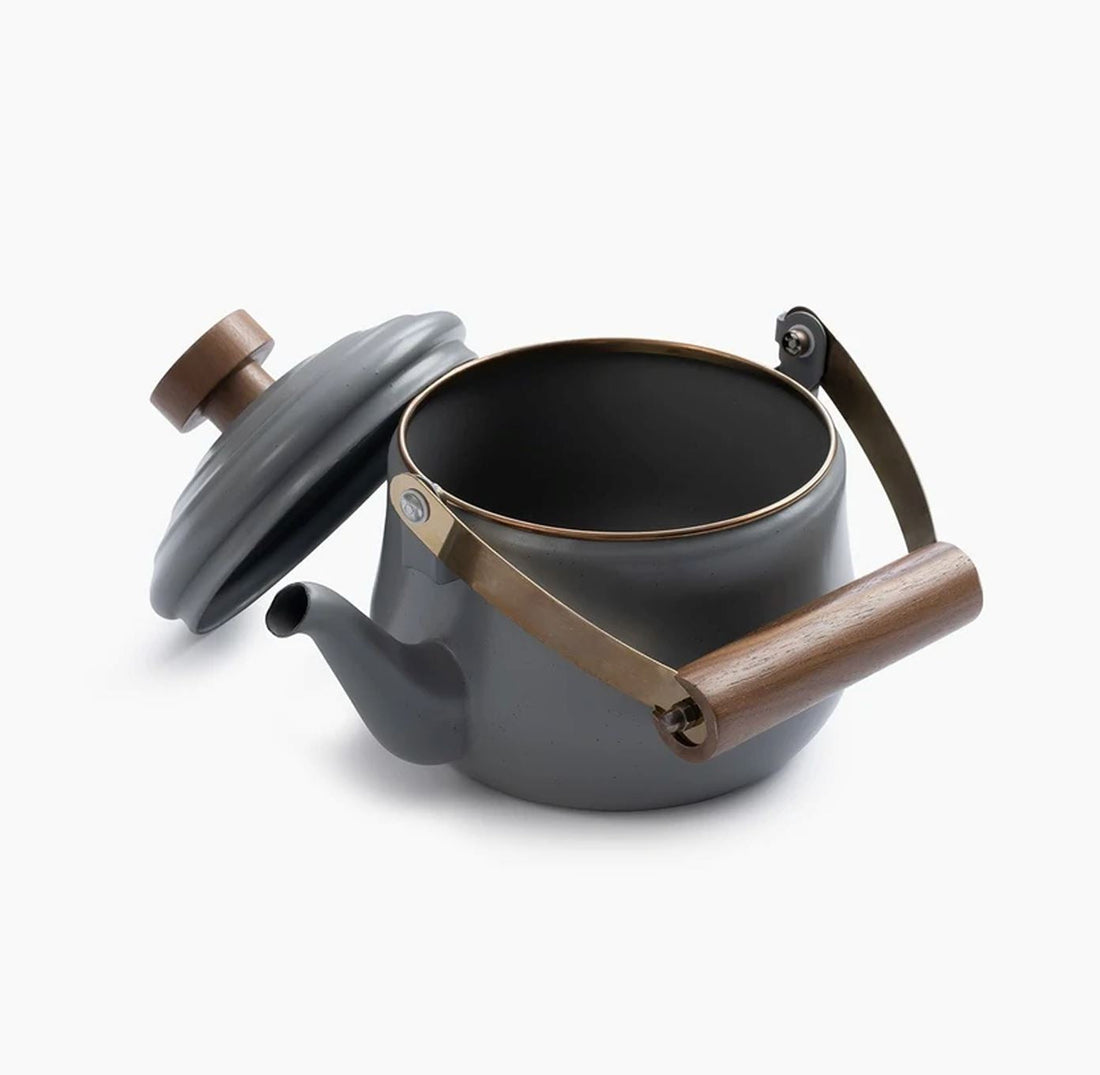 Enamel Teapot - Charcoal