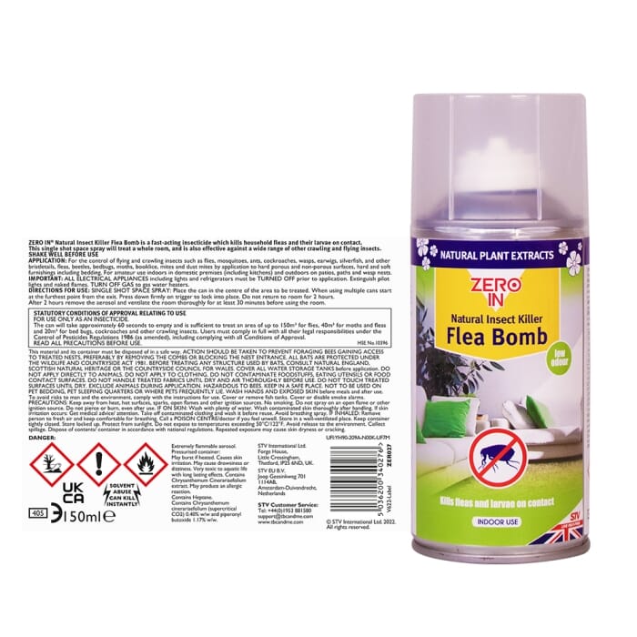 Stv Natural Insect Killer Flea Bomb - 150ml One Shot Aerosol ehdxb