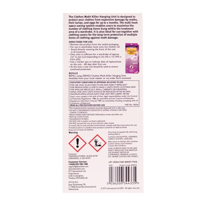 Stv Multi-Hook Hanging Clothes Moth Killer ehdxb