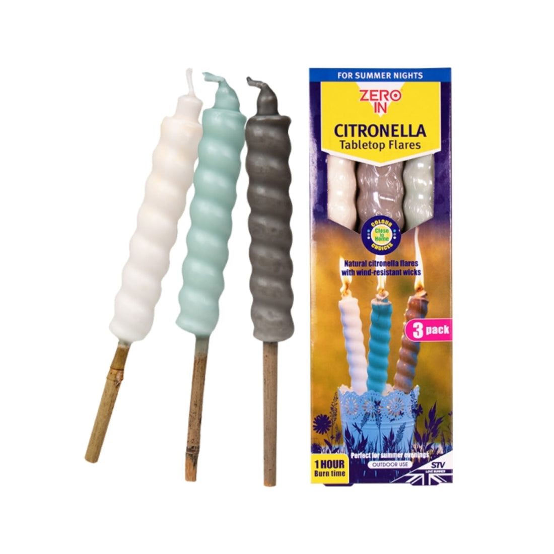 Stv Citronella Table Top Flares - Close to Home - 3-Pack